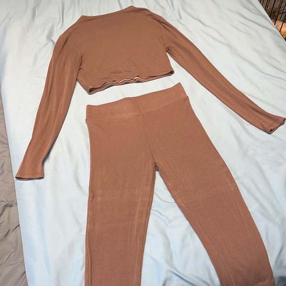 naked wardrobe Pants - Naked Wardrobe Brown Jumpsuit